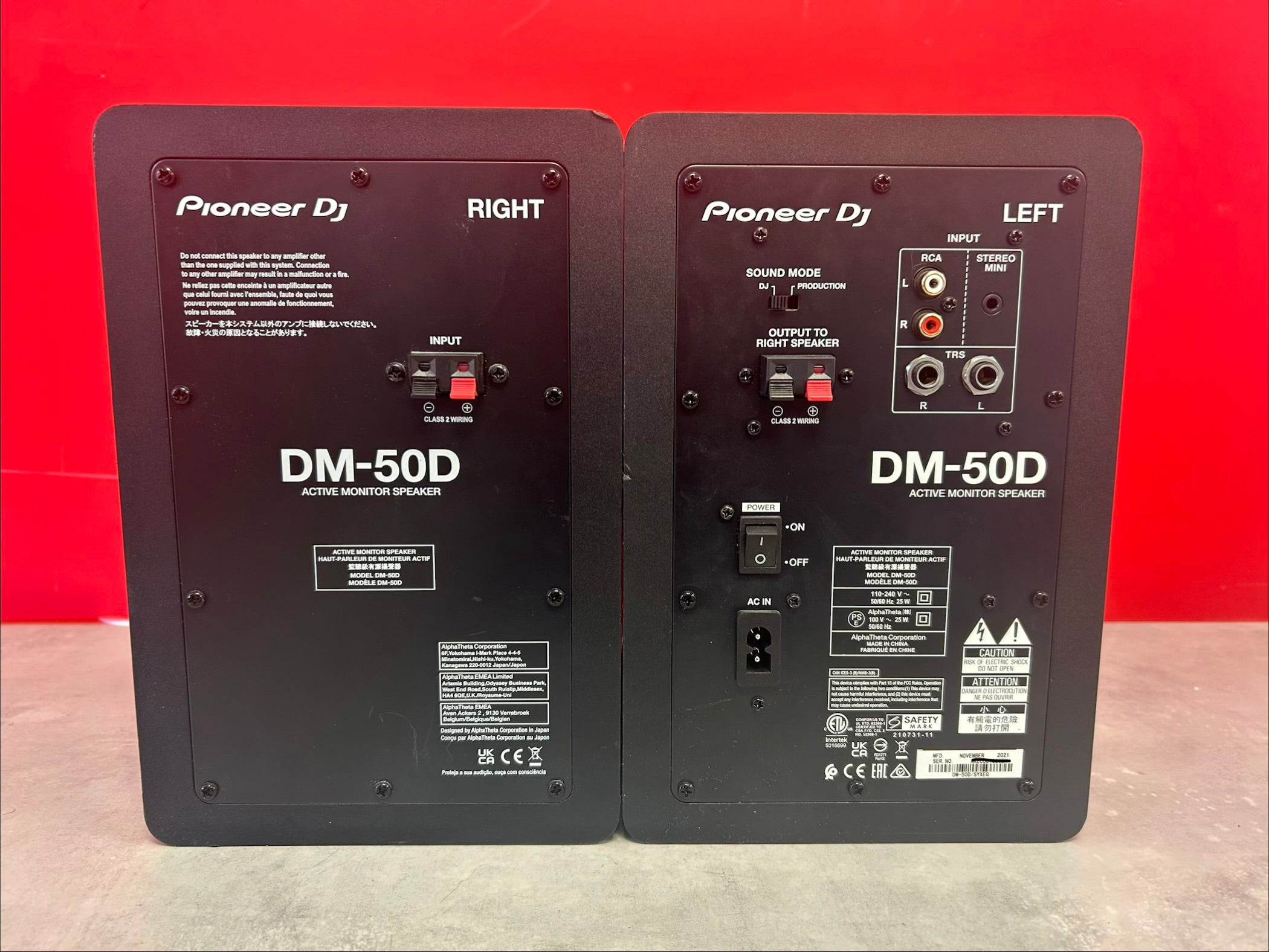 PAIR Pioneer DM-50D Active Monitor Speakers - Pre Owned - Deck Converters