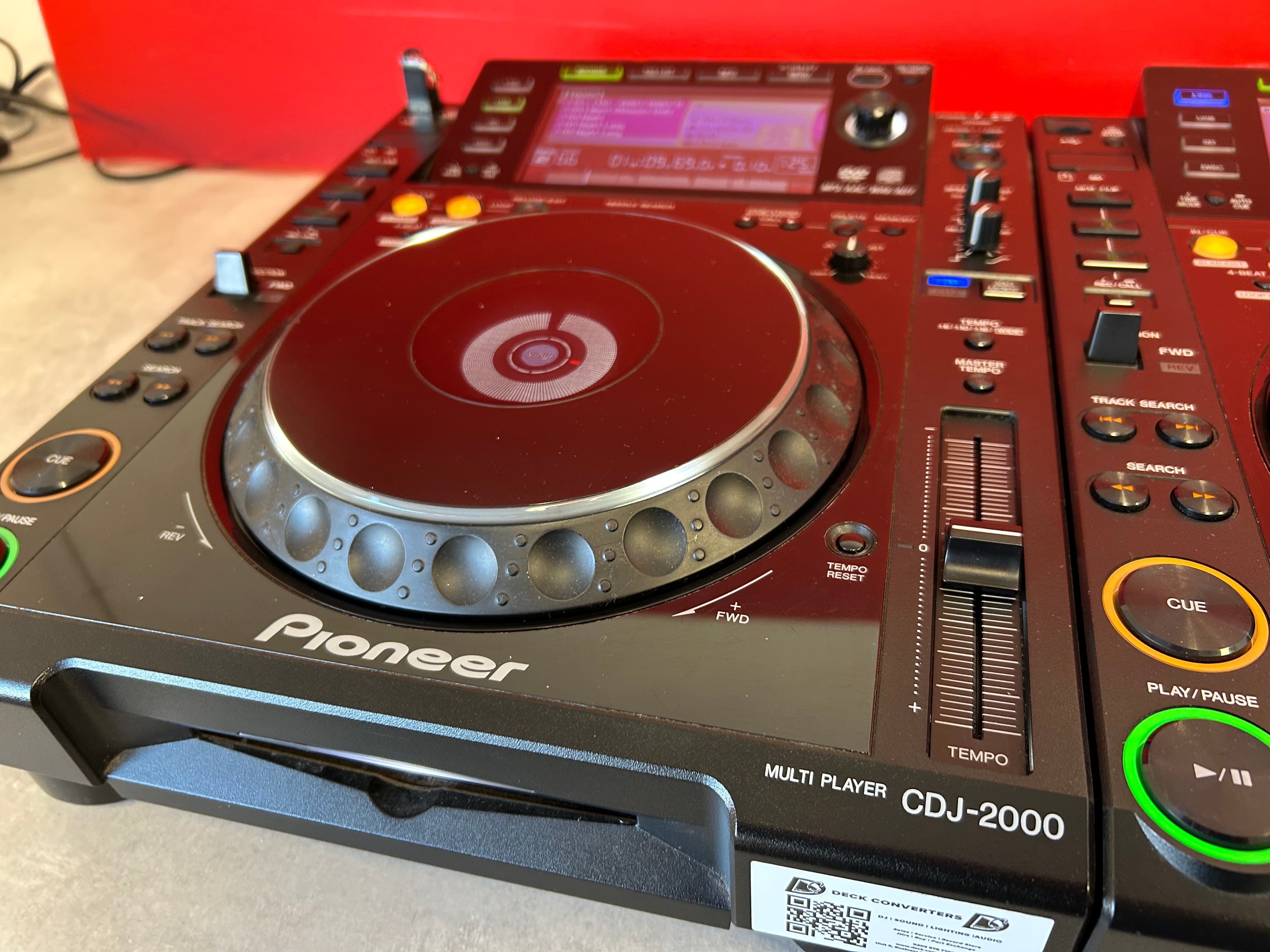Pioneer CDJ 2000 DJ Decks PAIR - Pre Owned - Deck Converters