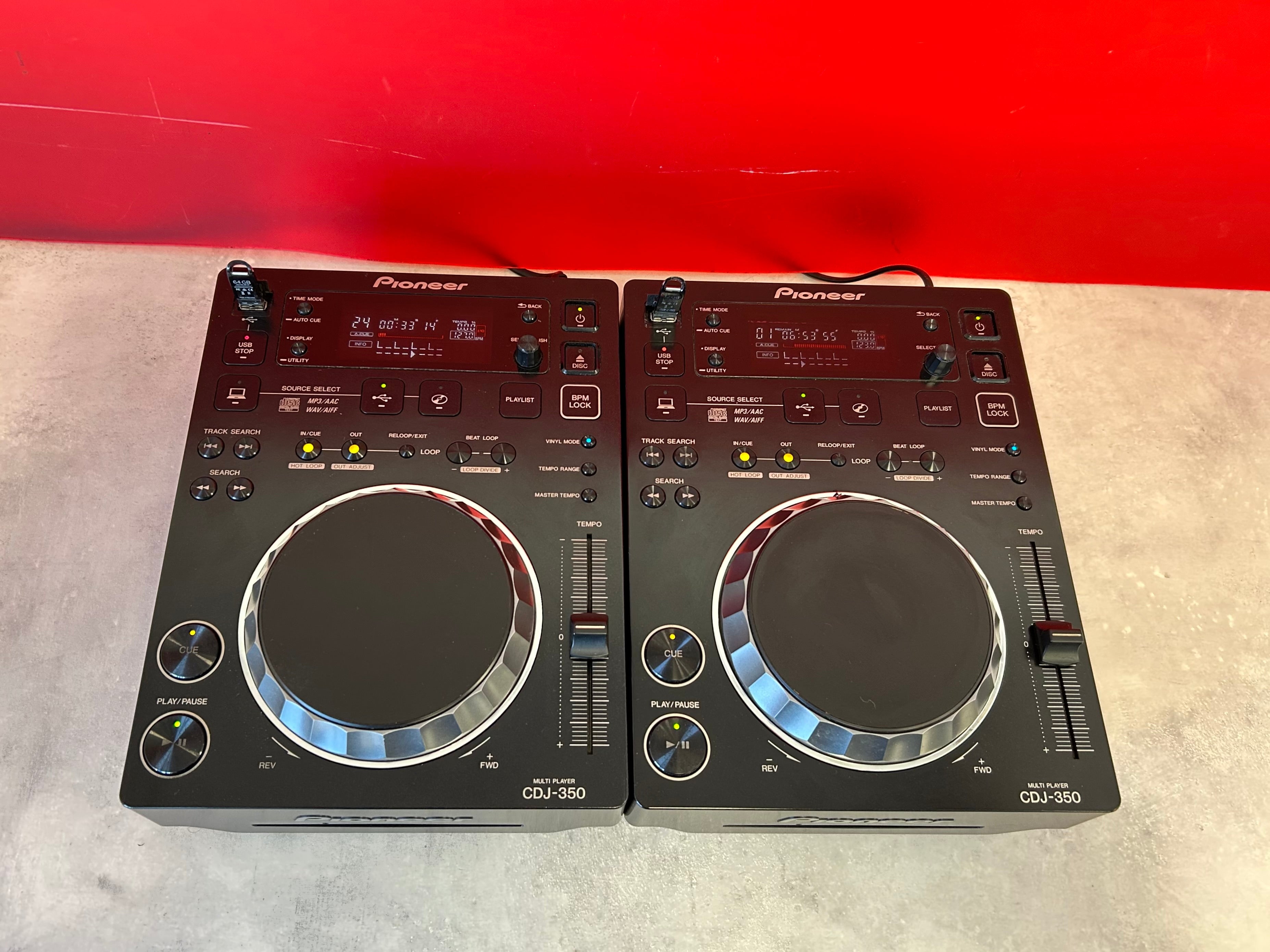 Pioneer CDJ 350 DJ Decks - PAIR - Deck Converters