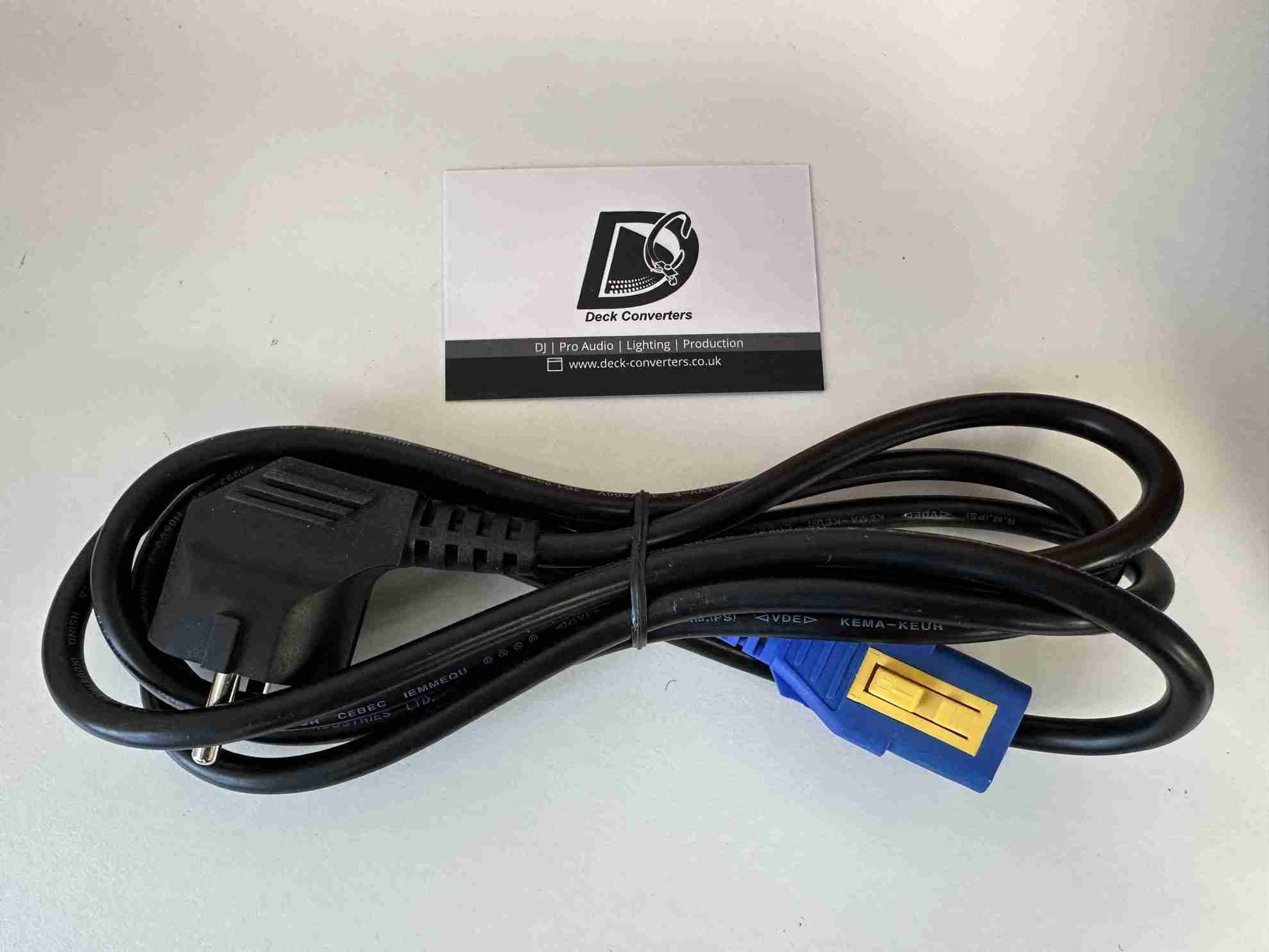 PIONEER DJ DDG1124 Spare Power Cord Blue Locking EU Cable - Deck Converters