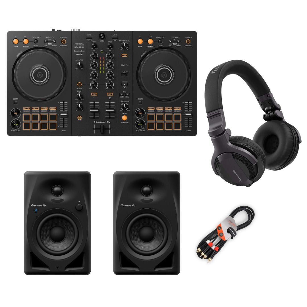 Pioneer DJ DDJ FLX4 DJ Starter Beginner Bundle DM40D - BT - Deck Converters