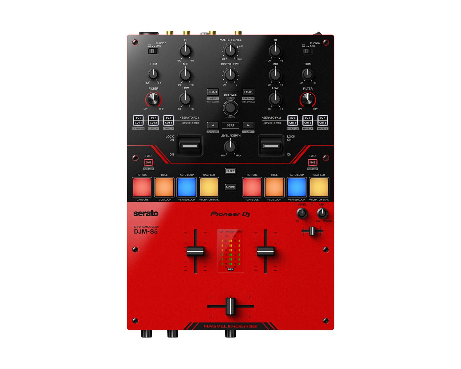 Pioneer DJ DJM - S5 2 - Channel Scratch DJ Battle Mixer for Serato DJ Pro - Deck Converters
