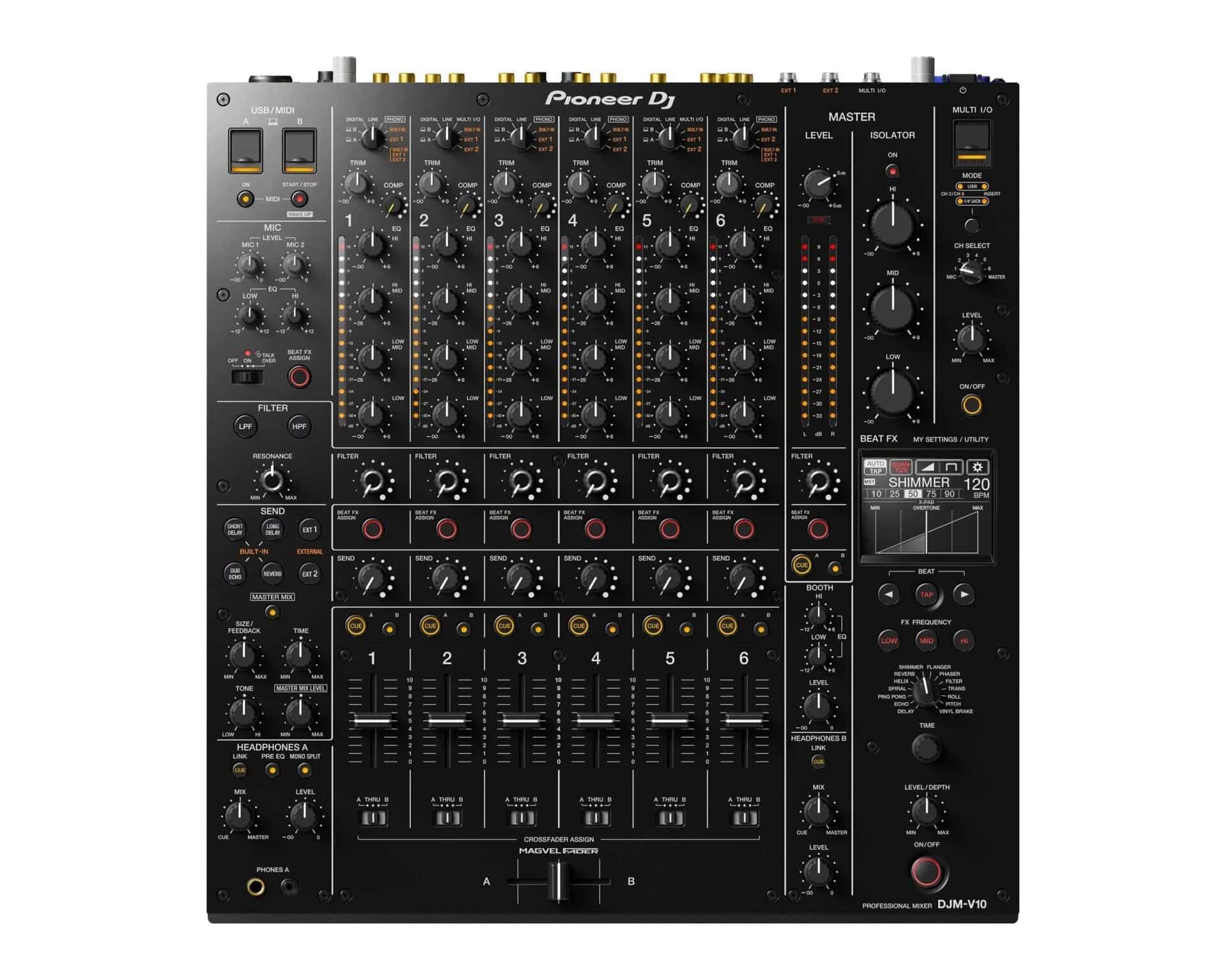 Pioneer DJ DJM V10 6 Channel Professional DJ Mixer - Deck Converters
