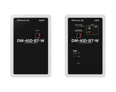 Pioneer DJ DM - 40D - BT - W 4" 2 - Way Class - D Active Monitor Bluetooth PAIR White - Deck Converters