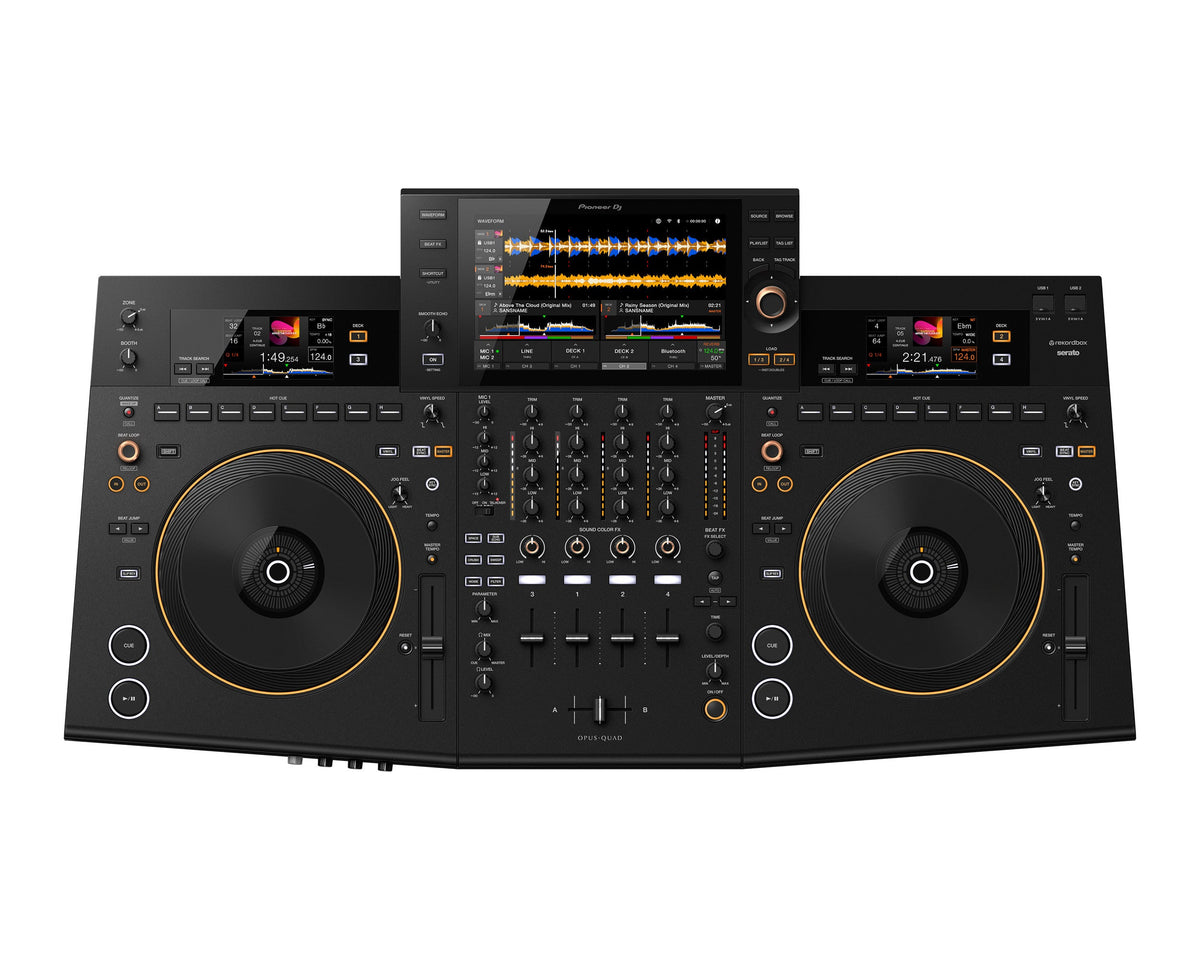 Pioneer DJ OPUS-QUAD 4-Channel All-in-One DJ System + UDG Creator Bag Bundle - Deck Converters