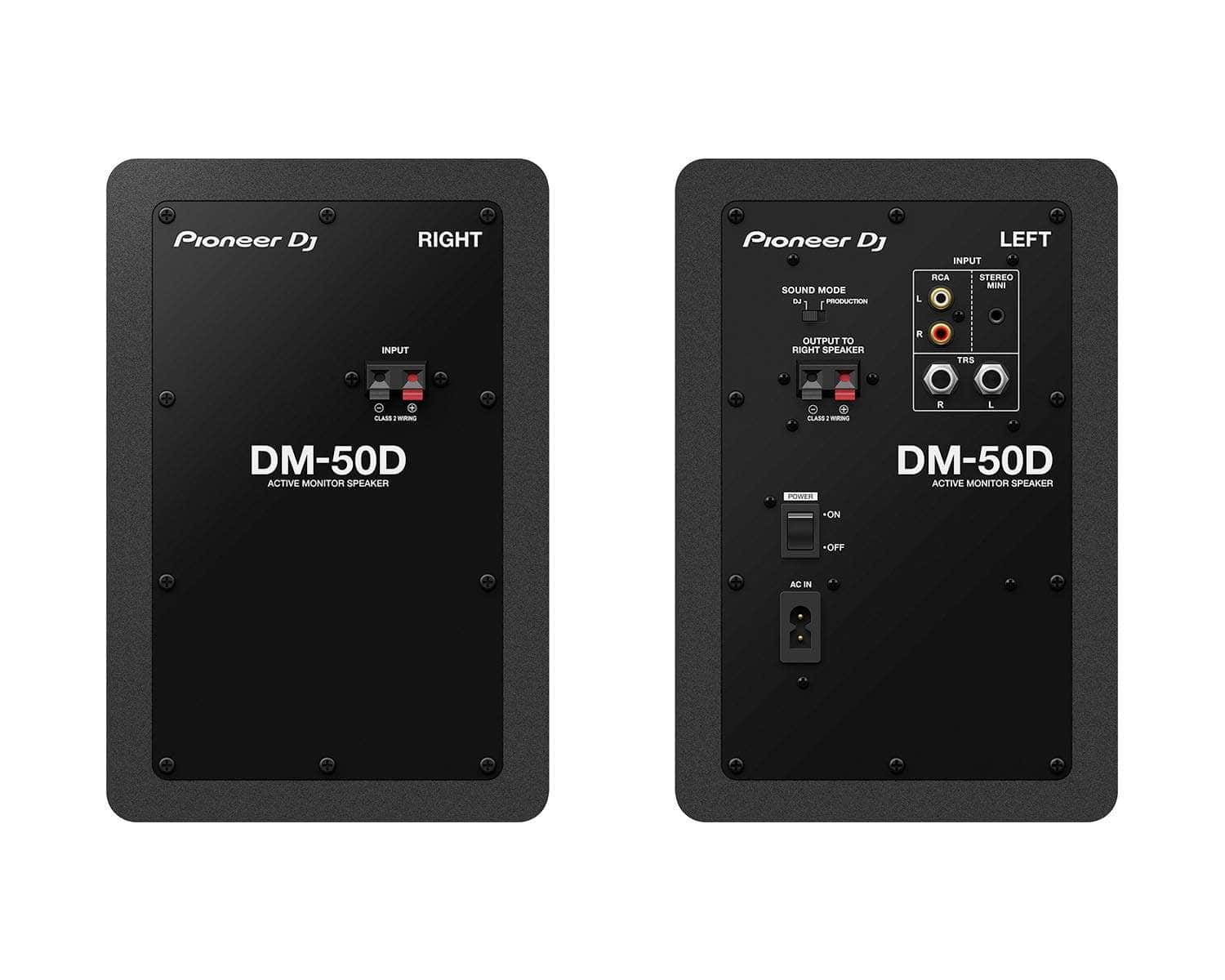 Pioneer DM - 50D 5" 2 - Way Class - D Active Desktop Monitor 25W PAIR Black - Deck Converters