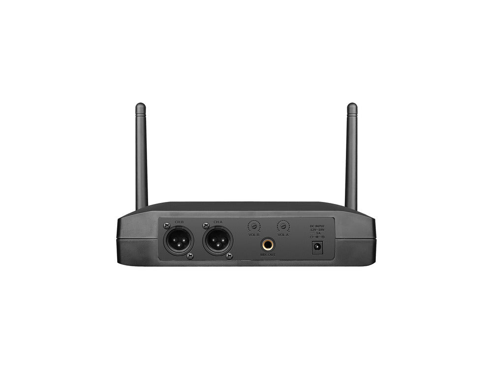 Q Audio QWM - 11 V2 Dual UHF Wireless Handheld Microphone System, Fixed Frequency - Deck Converters
