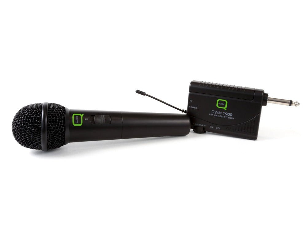 Q Audio QWM 1900 UHF Single Channel Wireless Microphone System Supplied With 1x Handheld Microphone - Deck Converters