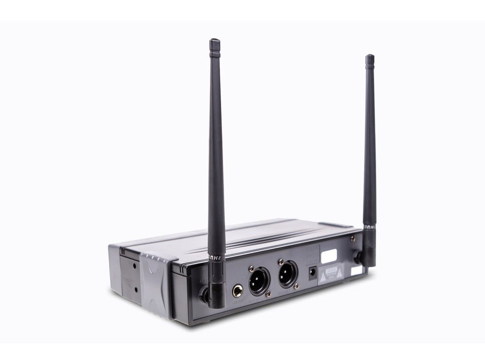 Q Audio QWM 1950 HH UHF Dual Channel Antenna Diversity HH Wireless Mic System - Deck Converters