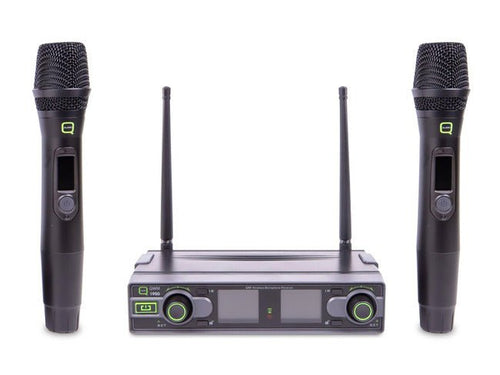 Q Audio QWM 1950 HH UHF Dual Channel Antenna Diversity HH Wireless Mic ...