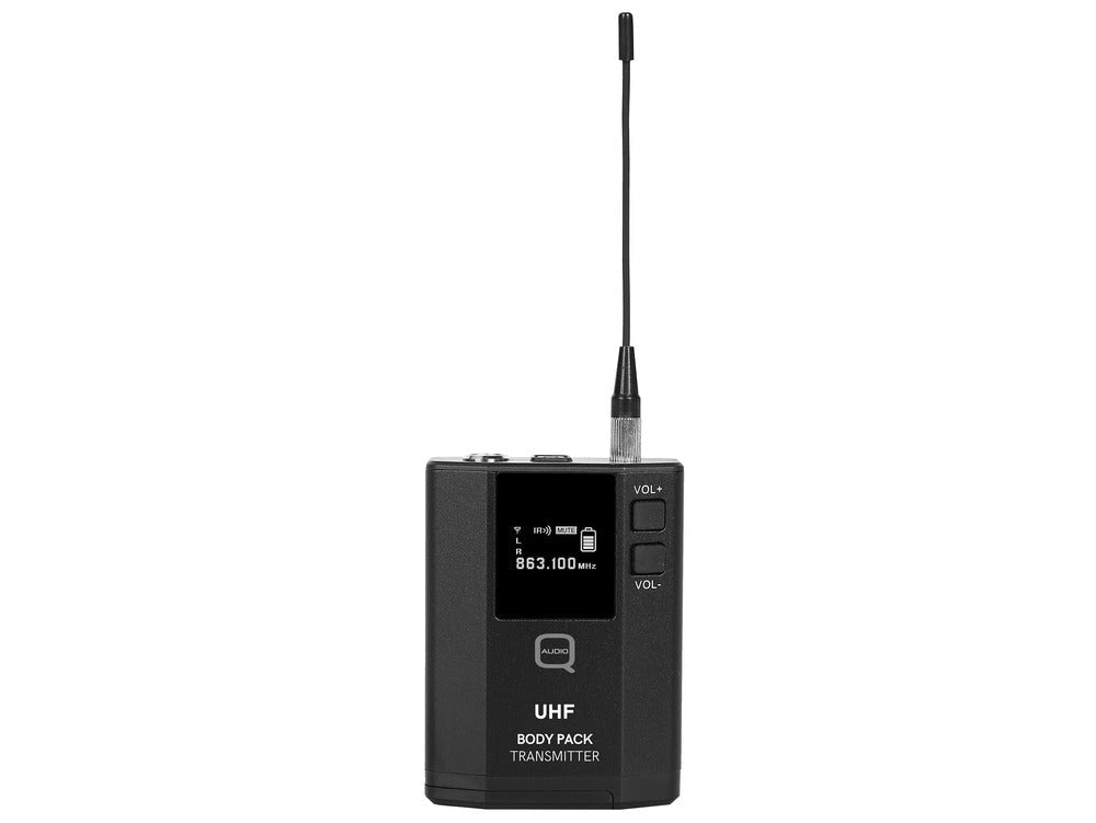 Q Audio QWM 1960 V3 BP UHF Dual Channel True Diversity Belt Pack Wireless Mic System - Deck Converters