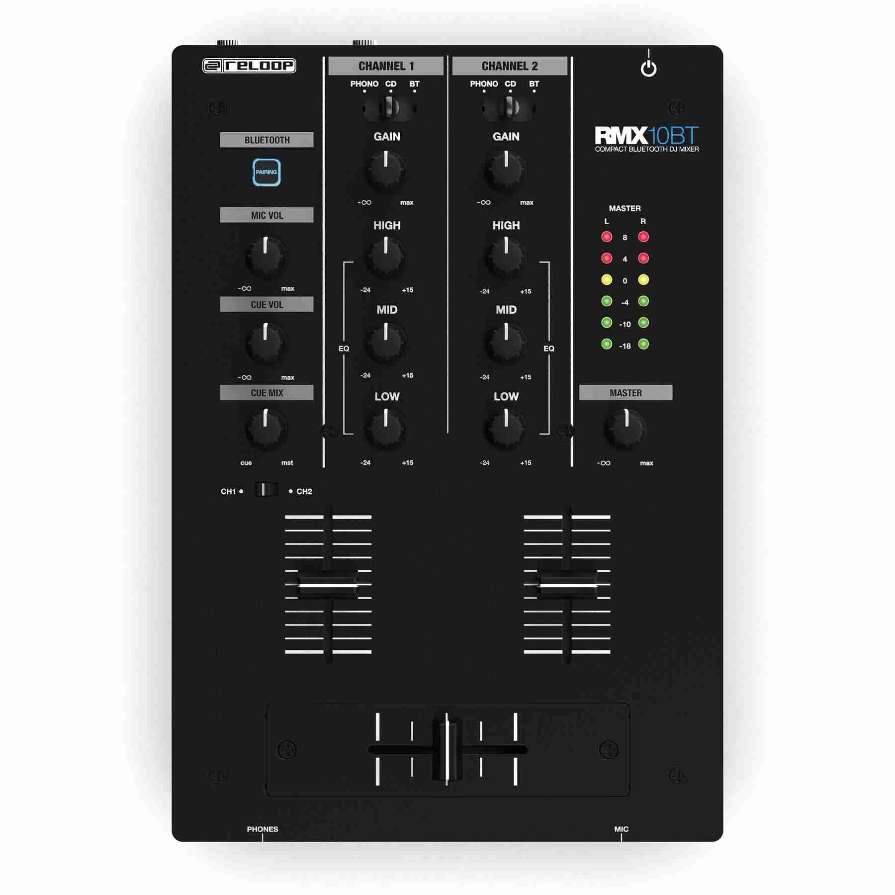Reloop RMX - 10 BT Bluetooth Mixer - Deck Converters