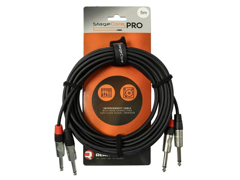 Stagecore iPRO200 REAN 2x 6.35mm Mono Jack Plug - 2x 6.35mm Mono Jack ...
