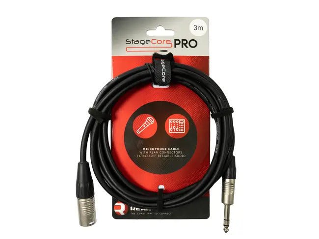 StageCore PRO163 Male XLR - TRS Stereo Jack Cable REAN Connectors - Deck Converters