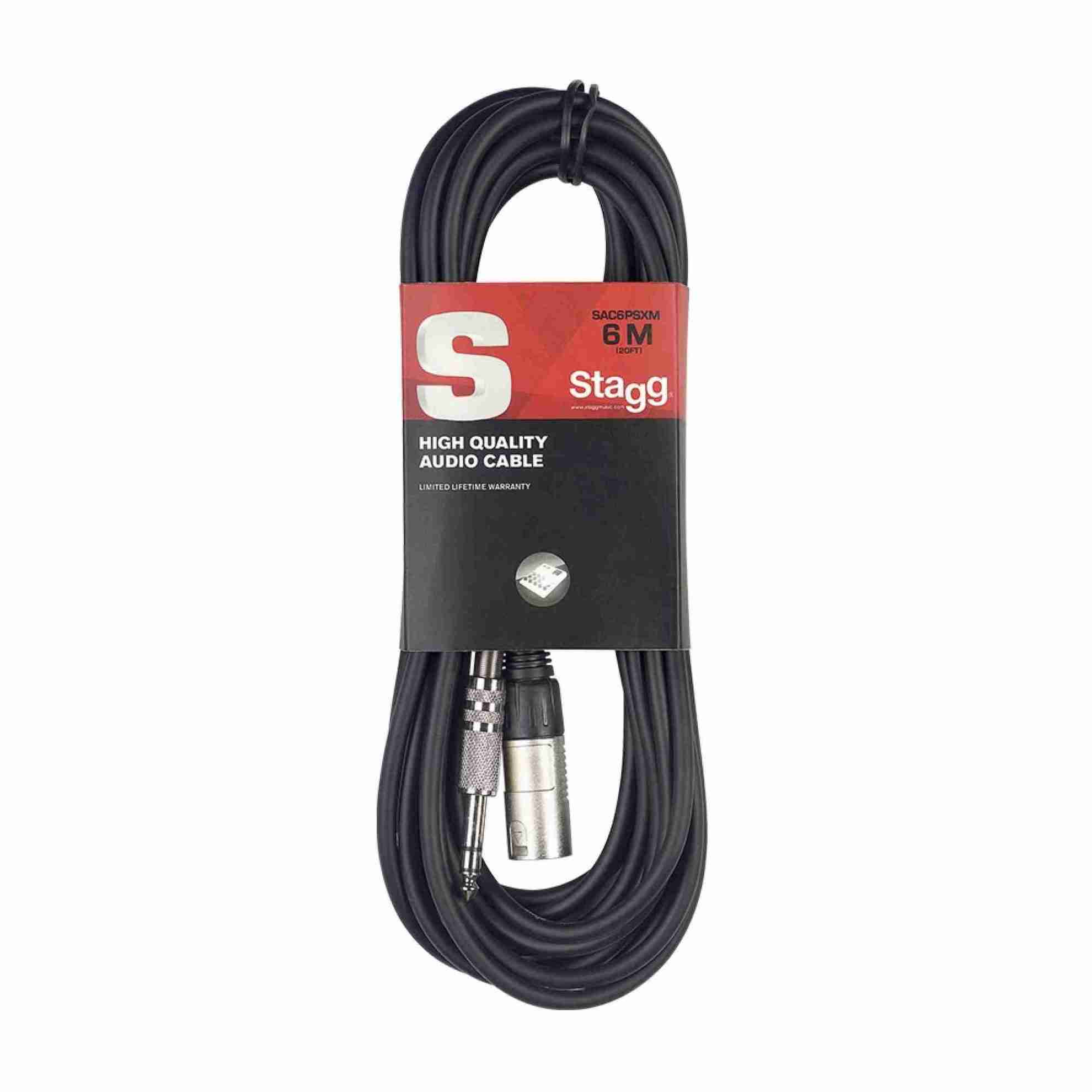 XLR Male to Jack Stagg SACPSXM Audio Cable - Choose Length