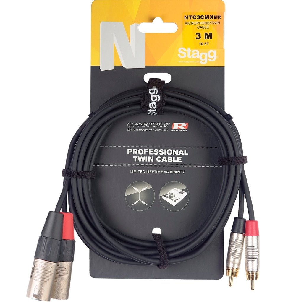 Stagg Twin Cable, RCA/XLR (m/m), N - series, 3M - Deck Converters