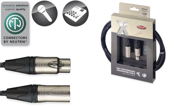 Stagg XLR Cable X - Series Professional Microphone Cable XLR F / XLR M - Neutrik Connectors) - Deck Converters