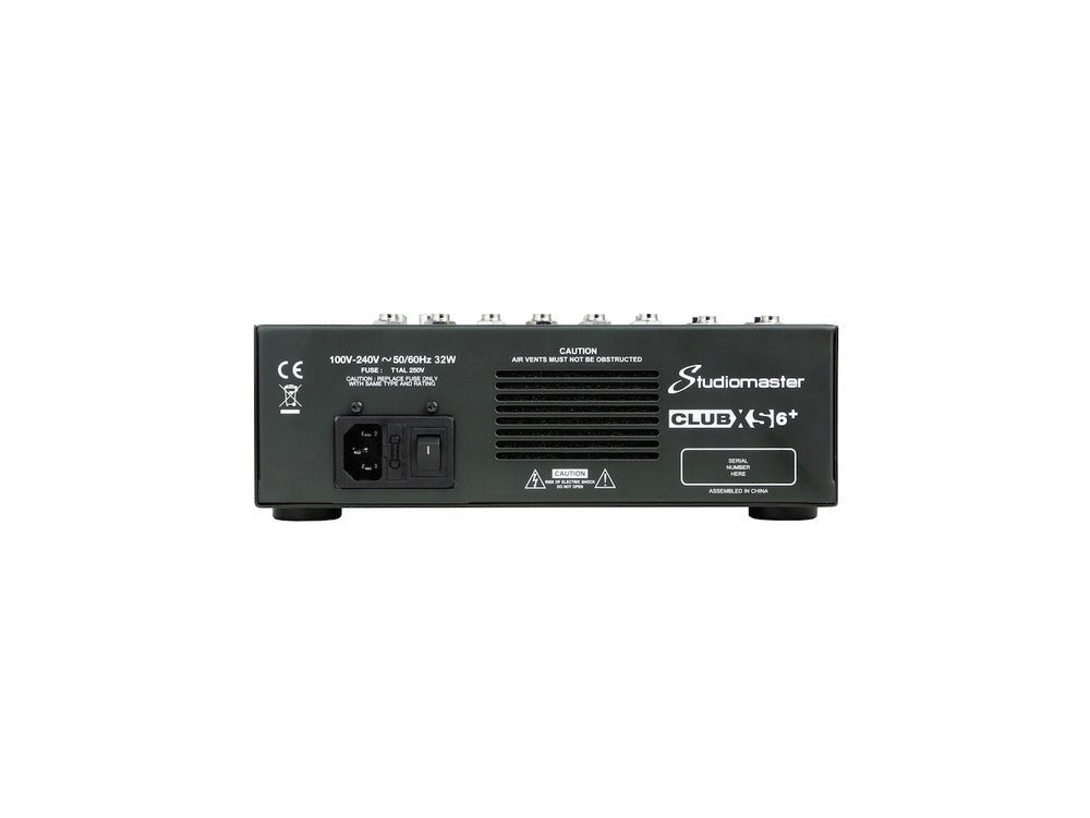 Studiomaster CLUB XS6+ 6 Channel Mixing Console with Bluetooth & DSP - Deck Converters