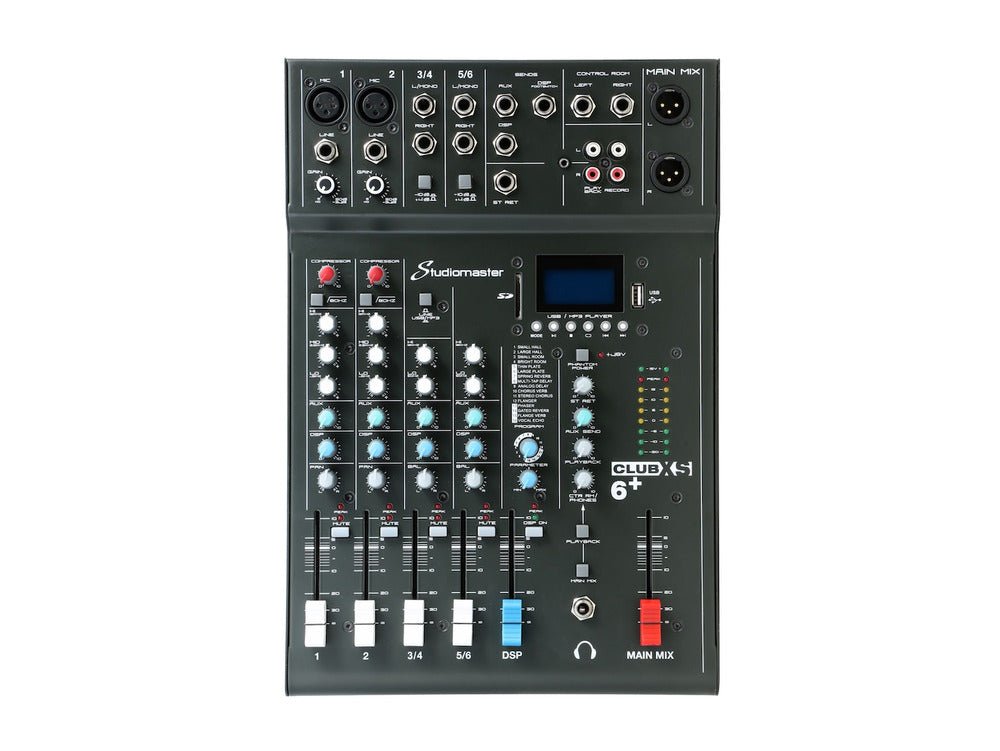 Studiomaster CLUB XS6+ 6 Channel Mixing Console with Bluetooth & DSP - Deck Converters