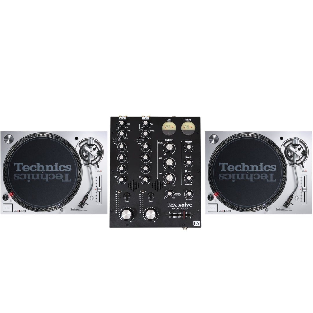 Technics SL 1200MK7 Pair + Union Audio TWO.VALVE Bundle - Deck Converters