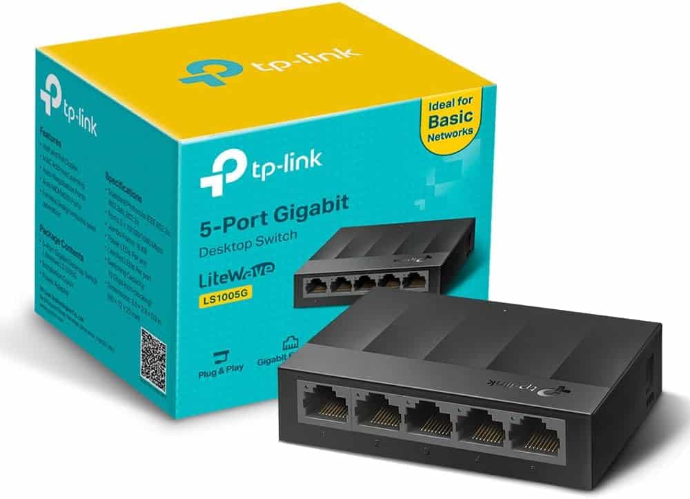 TP - Link LS1005G 5 - Port Gigabit Ethernet Switch For DJ Linking - Deck Converters