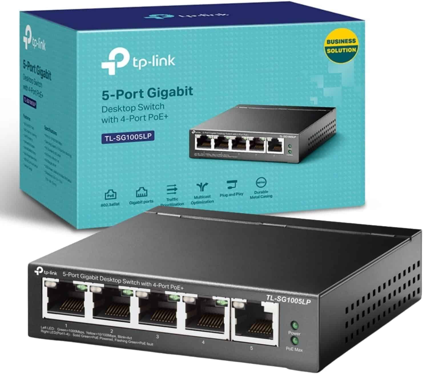 TP - Link TL - SG1005LP 5 Port Gigabit PoE Switch For DJ Linking - Deck Converters
