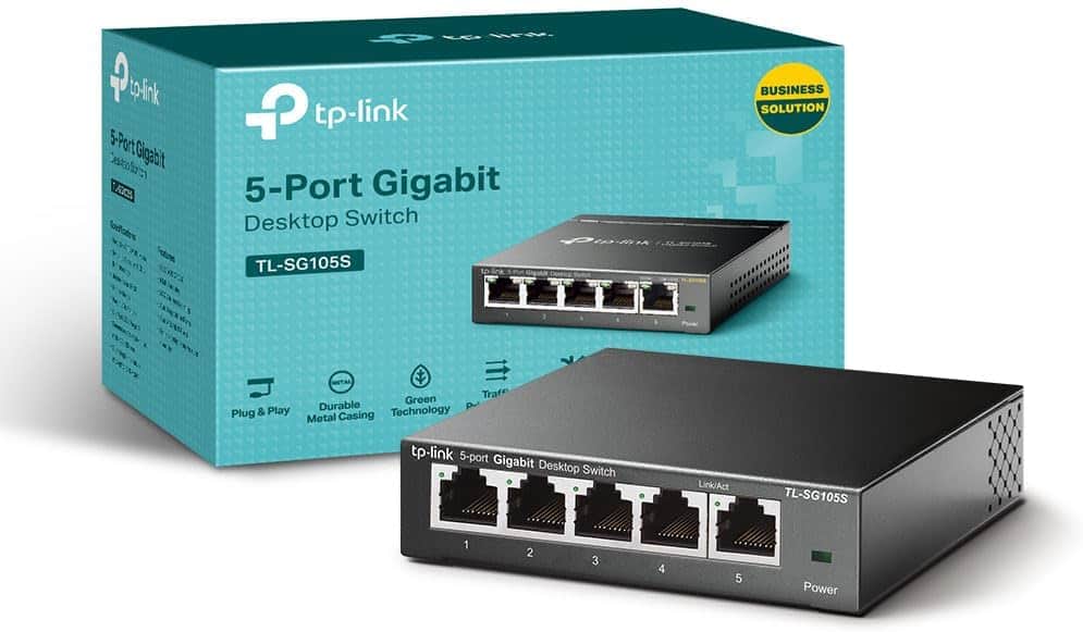 TP - Link TL - SG105S 5 Port Gigabit Ethernet Network Switch For DJ Linking - Deck Converters