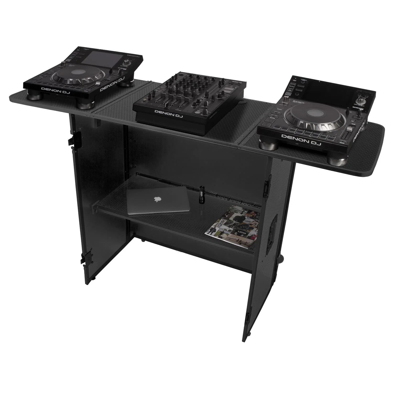 UDG FlightCase Fold Out DJ Table + Wheels (Black) MK2 - Deck Converters