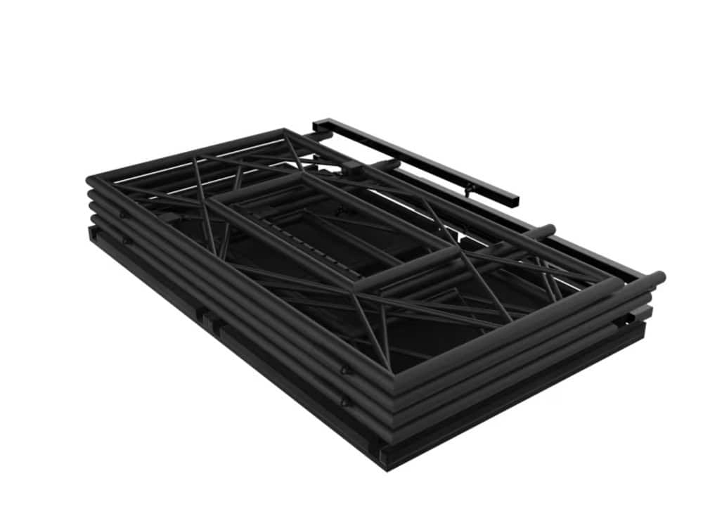 Ultimax TrussBooth Black Aluminium Truss DJ Booth c/w VESA TV mount and Shelf - Deck Converters