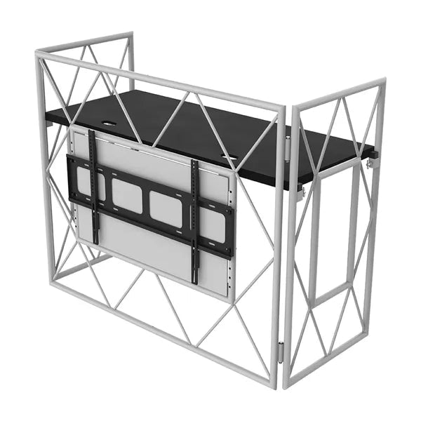 Ultimax TrussBooth WH Aluminium Truss DJ Booth c/w VESA TV mount and Shelf - Pre Owned - Deck Converters