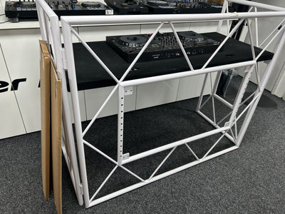 Ultimax TrussBooth WH Aluminium Truss DJ Booth c/w VESA TV mount and Shelf - Pre Owned - Deck Converters