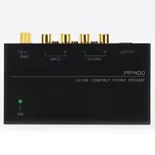 Ultra - Compact Preamplifier with Level Volume Control Turntable Input RCA Output 1/4'' TRS Output - Deck Converters