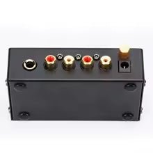 Ultra - Compact Preamplifier with Level Volume Control Turntable Input RCA Output 1/4'' TRS Output - Deck Converters