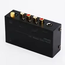 Ultra - Compact Preamplifier with Level Volume Control Turntable Input RCA Output 1/4'' TRS Output - Deck Converters